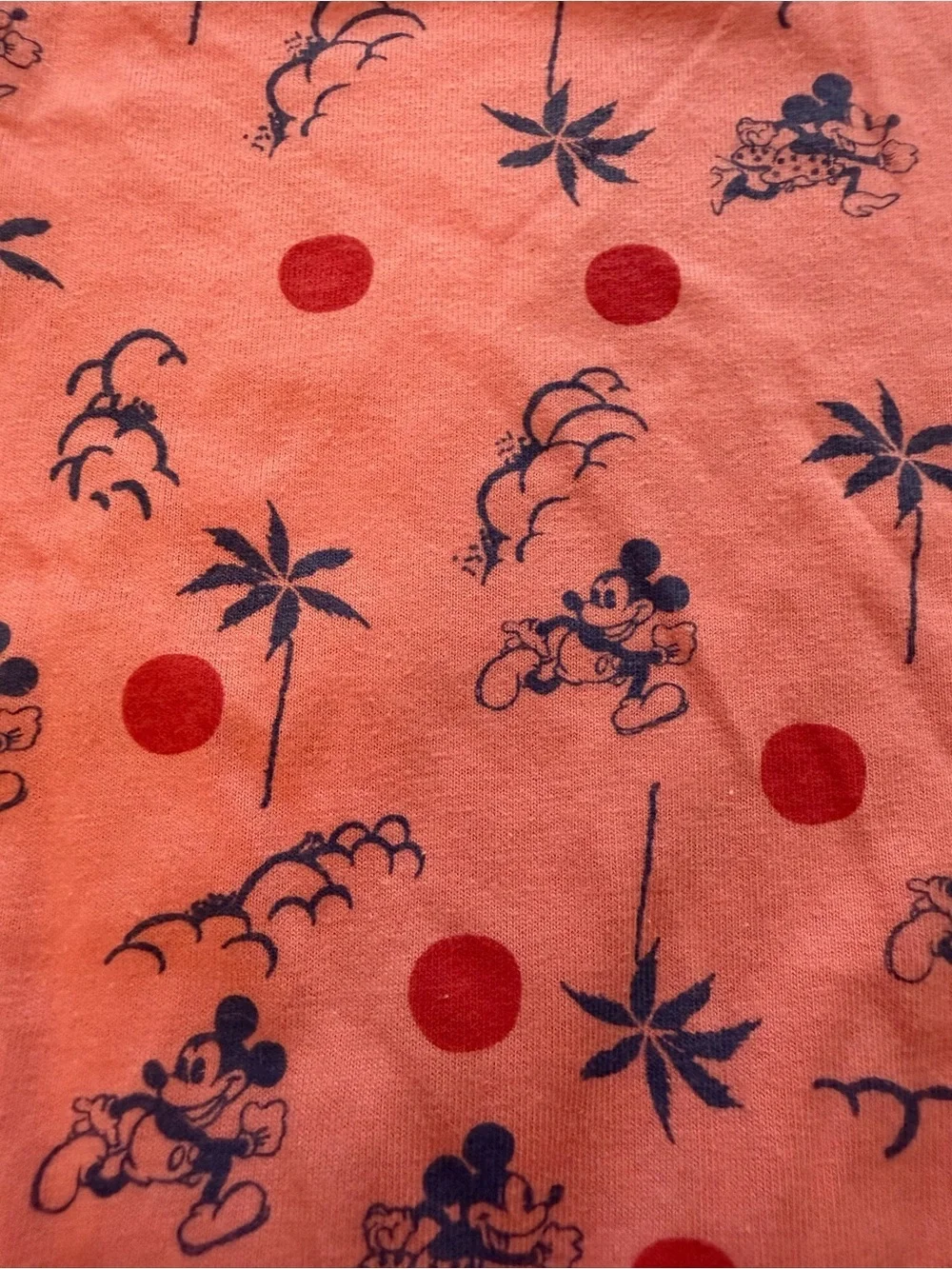 Junk Food Clothing Coral Pink Bodysuit with Navy Character Print